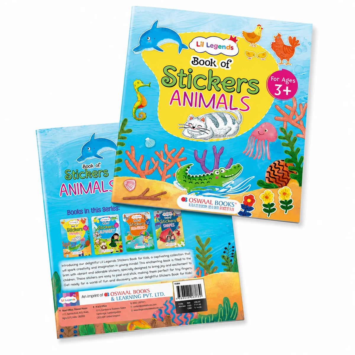 Lil Legends Book Of Stickers Animals for Age 3+ | Learn Animal Names with Fun Sticker Activities | Early Learning Educational Workbook | For Toddlers/Preschoolers/Nursery/LKG 