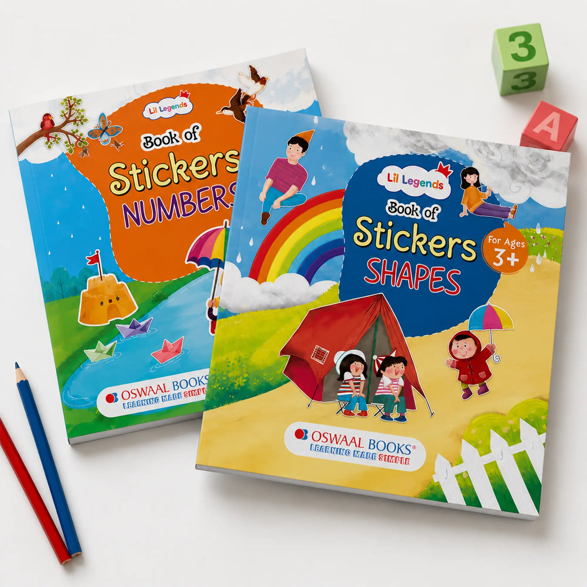 Lil Legends Books of Stickers Shapes and Numbers | Set of 2 for Age 3+ | Learn Shapes and Counting With Fun Activities | Educational Workbook | For Toddlers/Nursery/LKG 