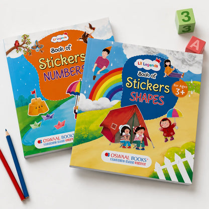 Lil Legends Books of Stickers Shapes and Numbers | Set of 2 for Age 3+ | Learn Shapes and Counting With Fun Activities | Educational Workbook | For Toddlers/Nursery/LKG 