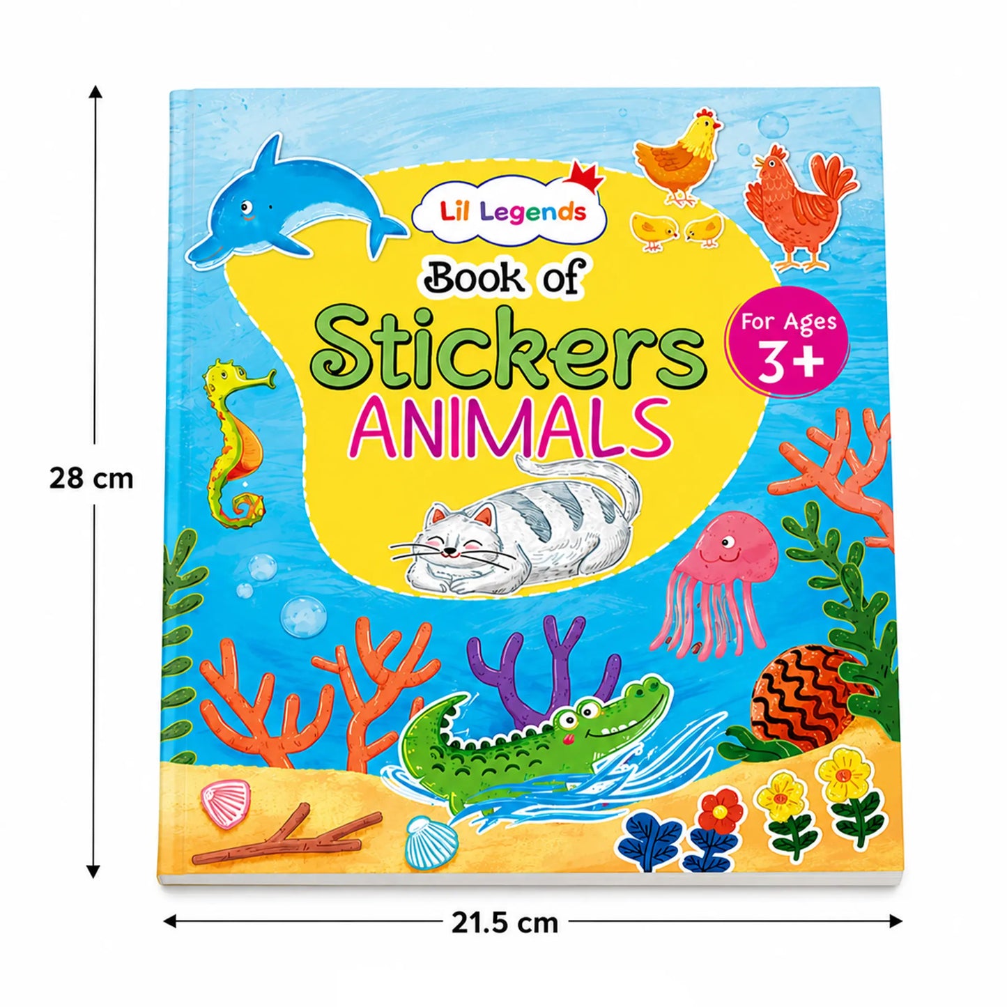 Lil Legends Book Of Stickers Animals for Age 3+ | Learn Animal Names with Fun Sticker Activities | Early Learning Educational Workbook | For Toddlers/Preschoolers/Nursery/LKG 