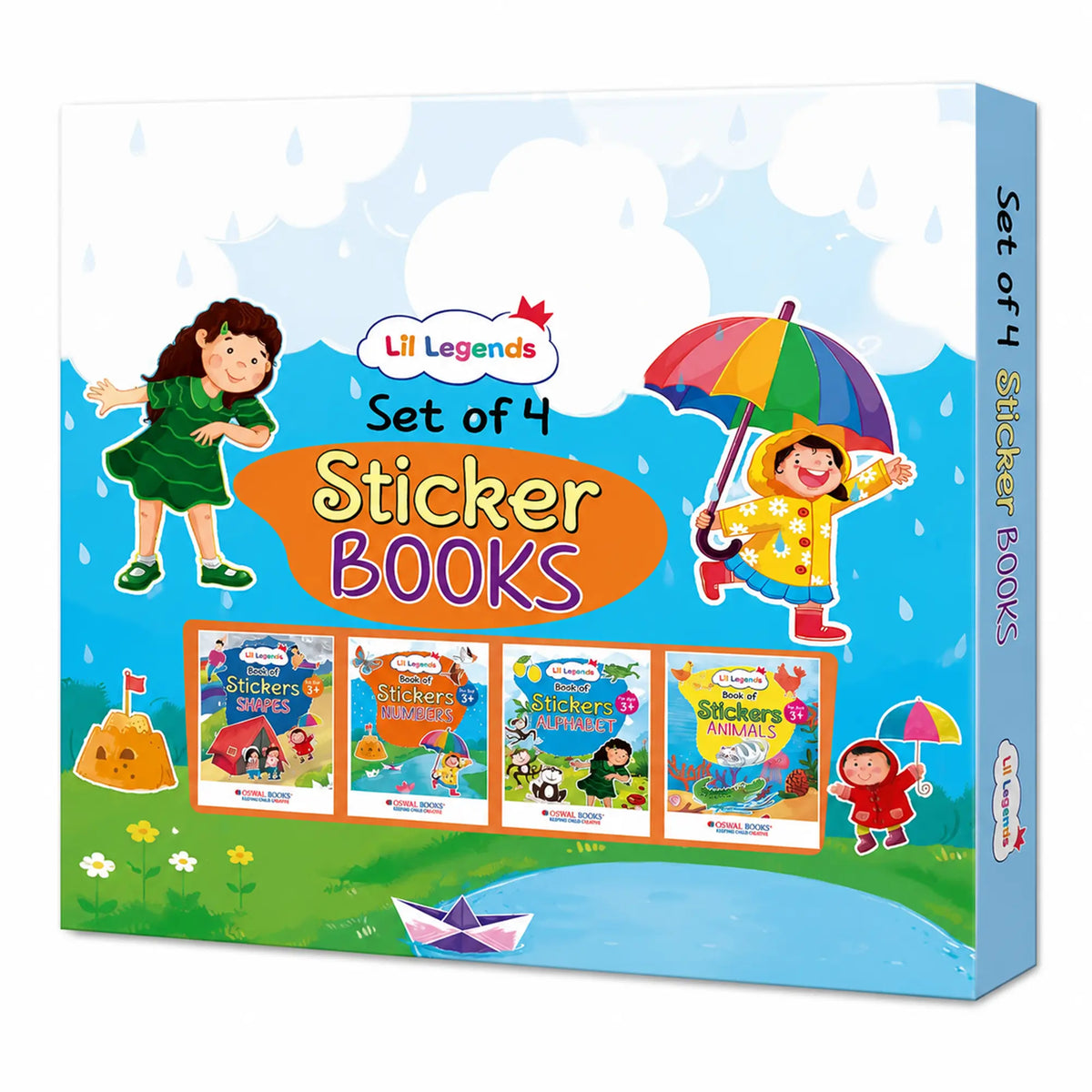 Lil Legends Books of Stickers Shapes, Numbers, Animals and Alphabets | Set of 4 for Age 3+ | Learn ABC, 123, Animal Names and Shapes With Fun Activities | For Nursery/LKG 