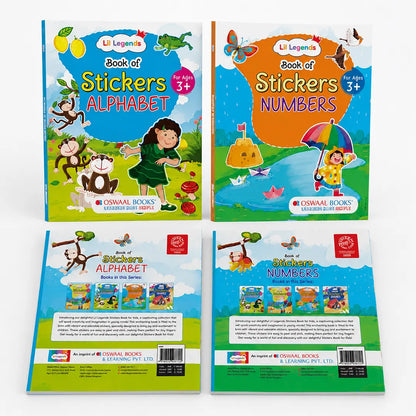 Lil Legends Books of Stickers Numbers and Alphabets | Set of 2 for Kids Age 3+ | Learn ABC and Counting With Fun Activities | Educational Workbook For Toddlers | For Nursery/LKG/UKG 