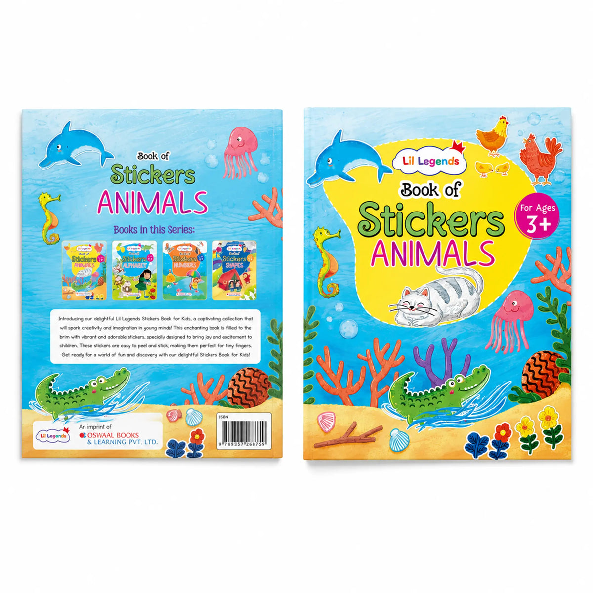 Lil Legends Book Of Stickers Animals for Age 3+ | Learn Animal Names with Fun Sticker Activities | Early Learning Educational Workbook | For Toddlers/Preschoolers/Nursery/LKG 
