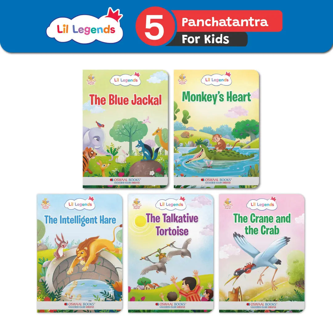 Timeless Panchatantra Stories for Kids 2+ | Short Bedtime Stories with Colorful Illustrations | Set of 5 Books | Lil Legends by Oswaal Books 