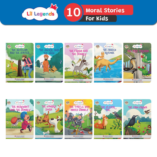 Illustrated Moral Stories for Kids 2+ | Short Bedtime Stories with Colorful Illustrations | Set of 10 Books | Lil Legends by Oswaal Books 