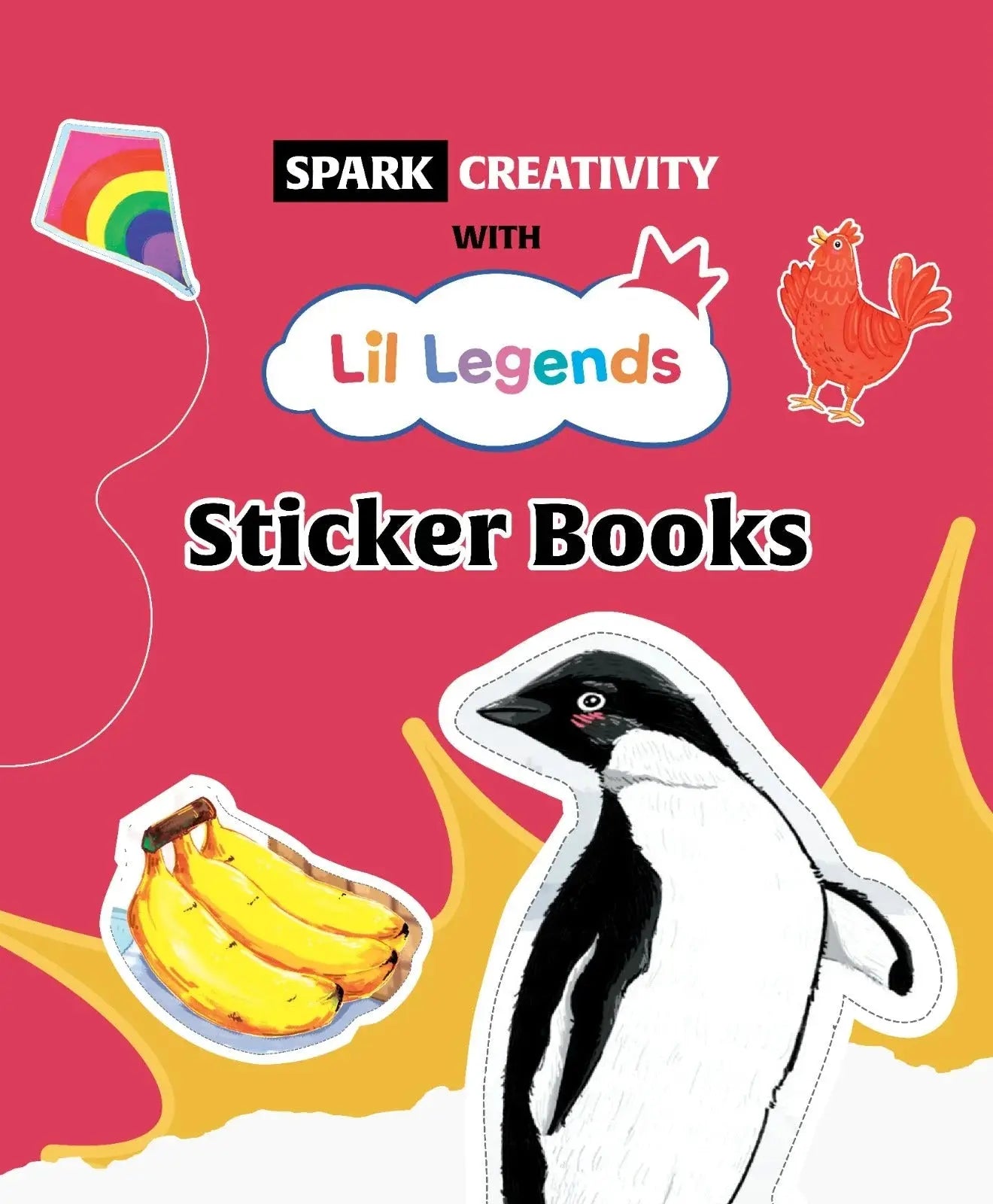 Lil Legends Set of 4 Sticker Books Box Set | Learn Alphabets (ABC), Numbers (123), Shapes and Animals | Fun Learning, Peel and Paste Activities For Toddlers | For LKG/UKG | Age 3+ 
