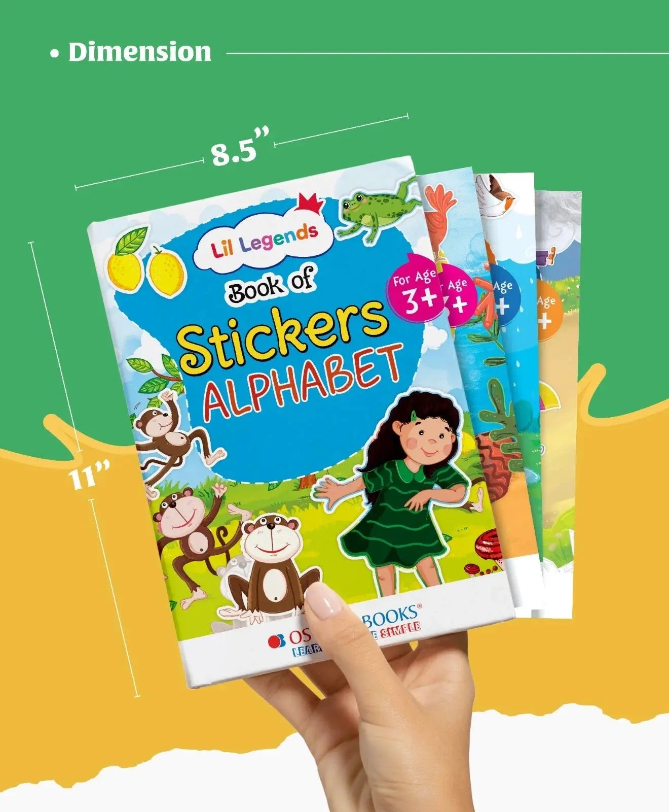 Lil Legends Set of 4 Sticker Books Box Set | Learn Alphabets (ABC), Numbers (123), Shapes and Animals | Fun Learning, Peel and Paste Activities For Toddlers | For LKG/UKG | Age 3+ 