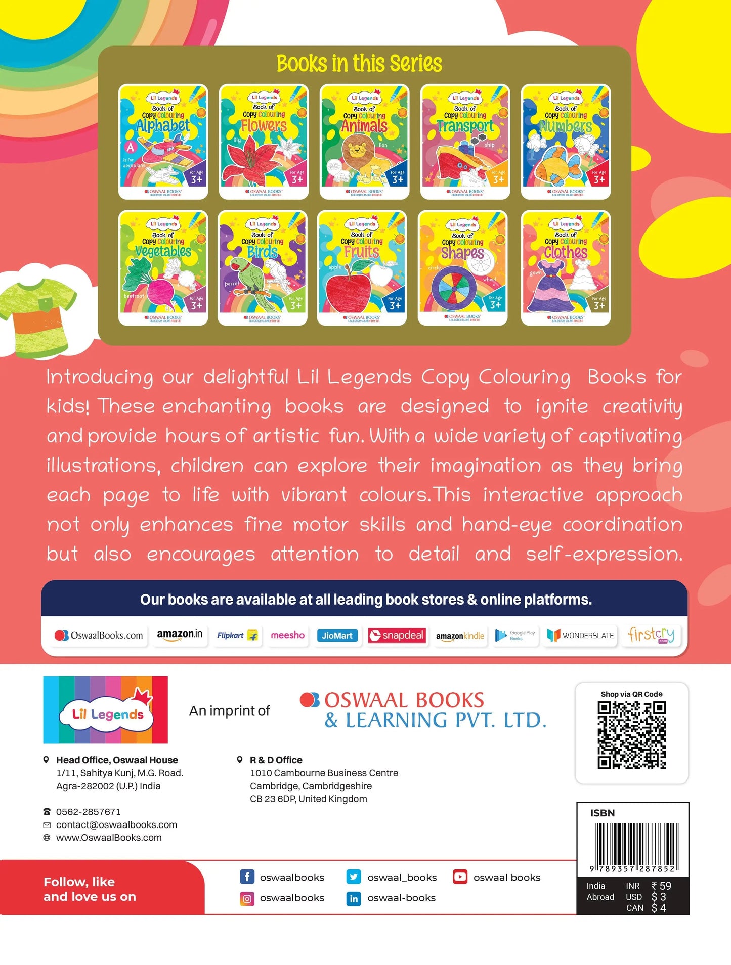 Lil Legends Book of Copy Colouring for kids,To Learn About Clothes, Age 3 +