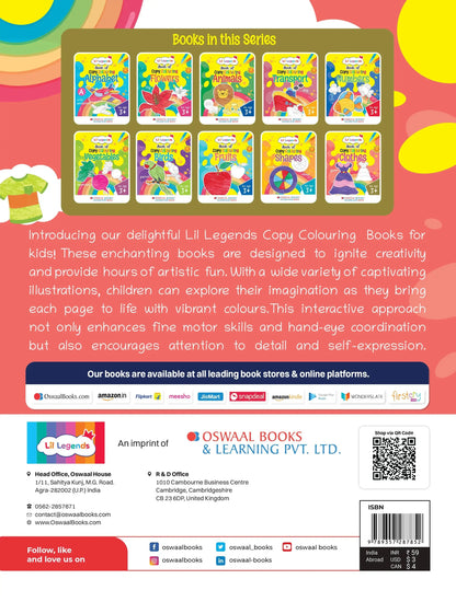 Lil Legends Book Of Copy Colouring Clothes for Kids | Fun Activity Book to Boost Focus, Vocabulary and Creativity  | For Nursery/LKG/UKG | Age 3+ 