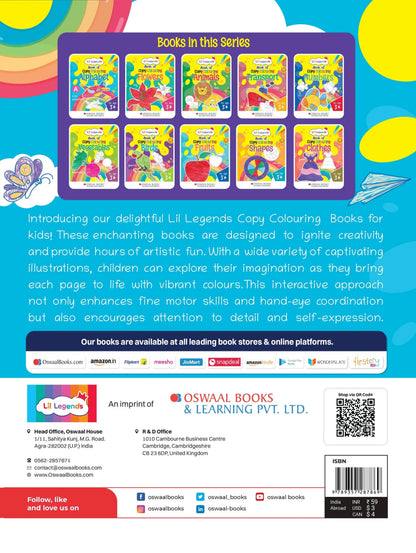 Lil Legends Book Of Copy Colouring Alphabets for Kids | Fun Activity Book to Boost Focus, Vocabulary and Creativity  | For Nursery/LKG/UKG | Age 3+ 