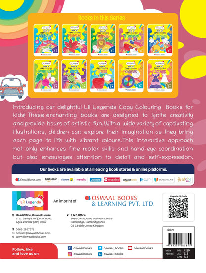 Lil Legends Book Of Copy Colouring Transports for Kids | Fun Activity Book to Boost Focus, Vocabulary and Creativity  | For Nursery/LKG/UKG | Age 3+