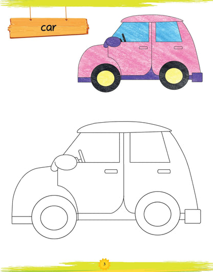 Lil Legends Book Of Copy Colouring Transports for Kids | Fun Activity Book to Boost Focus, Vocabulary and Creativity  | For Nursery/LKG/UKG | Age 3+