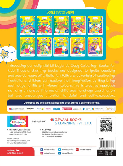 Lil Legends Book Of Copy Colouring Shapes for Kids | Fun Activity Book to Boost Focus, Vocabulary and Creativity | For Toddlers/Preschoolers/Nursery/LKG/UKG | Age 3+