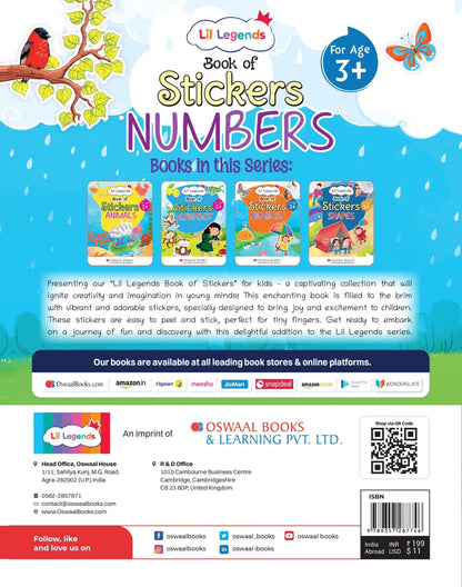 Lil Legends Stickers Book for Kids to Learn about Numbers | 2 to 3 Year Old |