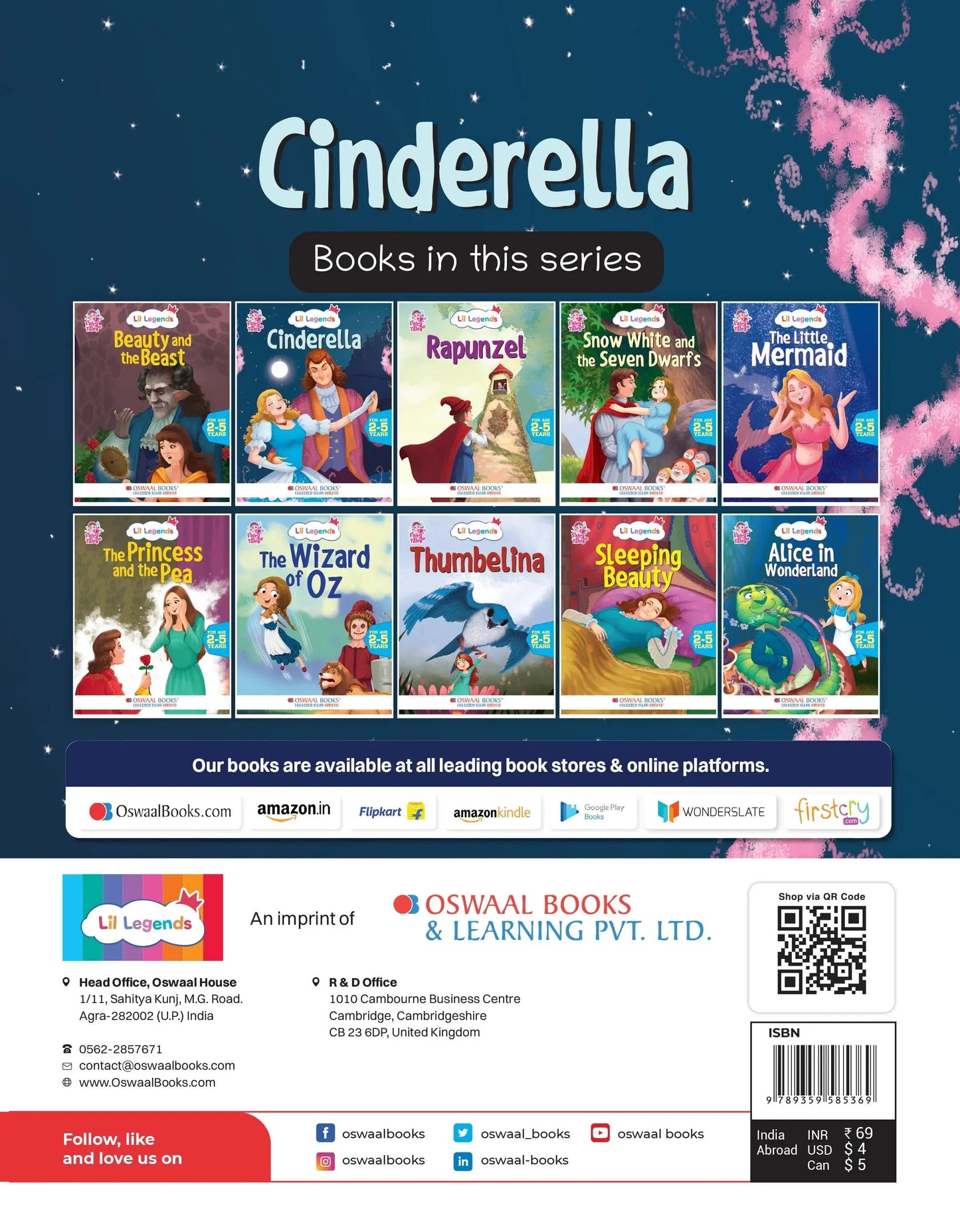 Lil Legends Fairy Tales for Kids | Cinderella | Illustrated Story Book | Bed Time Story Book | Classic Tale Picture Book | Ages 2–5 Years |