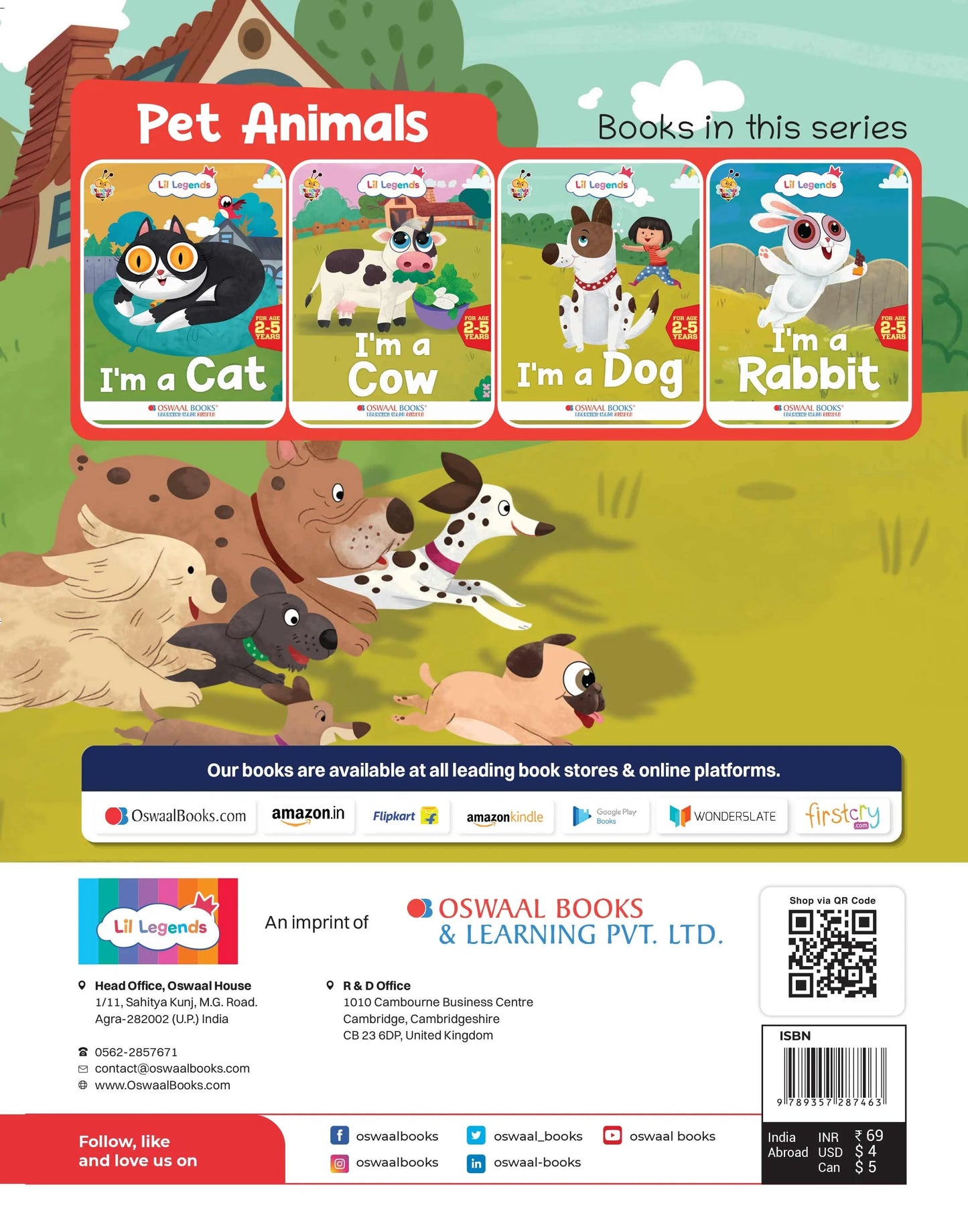 Lil Legends Fascinating Animal Book , DOG- A Pet Animal, Exciting Illustrated Book for kids, Age 2+ Oswaal Books and Learning Private Limited