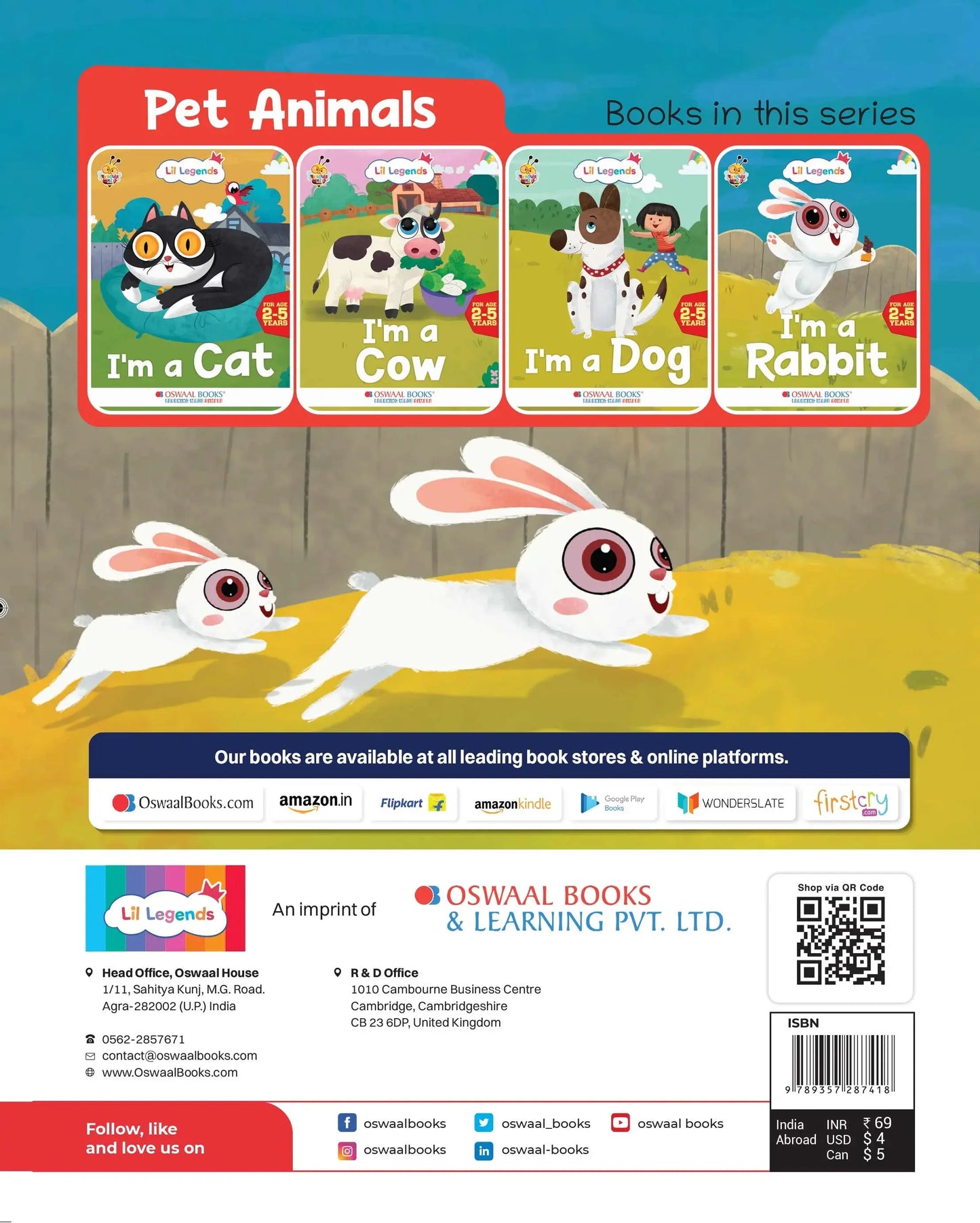 Lil Legends Know Me Series for Kids | I am a Rabbit | Fascinating Pet Animal Book | Illustrated Picture Book | Age 2+ Years | Early Learning | Paperback