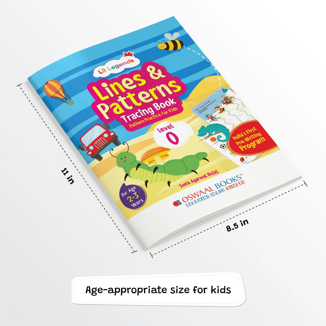 Lil Legends Lines & Patterns Tracing Book, Level-0 | Writing Practice Book  for Kids | Age- 2 to 3 Years| Oswaal Books and Learning Private Limited
