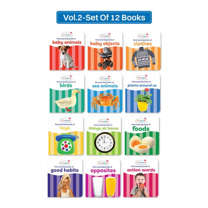 Lil Legends My First MIni Library - 2 Boxsets of 24 Board Books for Kids Age 0-4 Years | Early Learning Picture Books | Alphabet, Numbers, Animals, Colours, Shapes, Vehicles & More