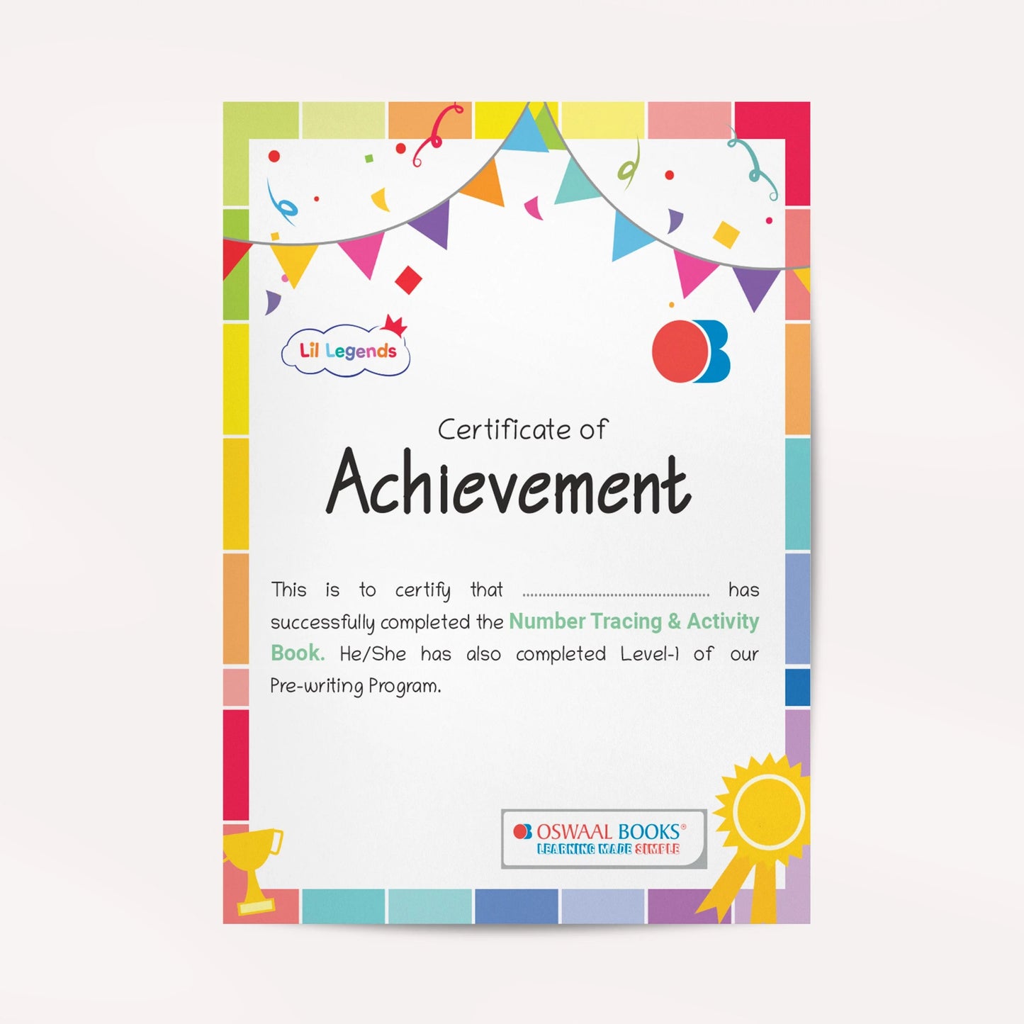 Lil Legends Number Tracing & Activity Book, Level-1 | Writing Practice Book for Kids | Age-2 to 4 Years| Oswaal Books and Learning Private Limited