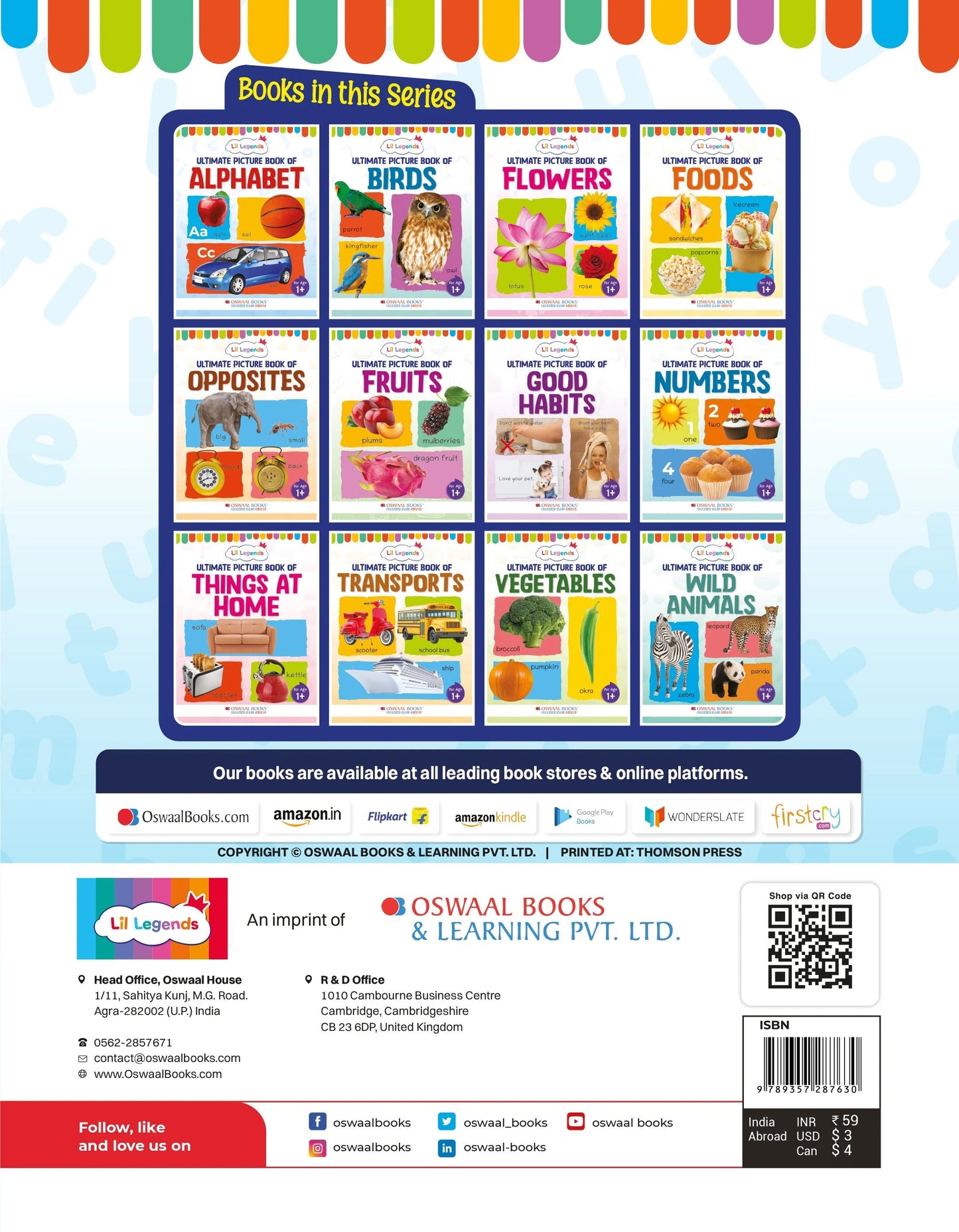 Lil Legends Picture Book for Kids, Age 1+, To learn about Alphabets - Oswaal Books and Learning Pvt Ltd
