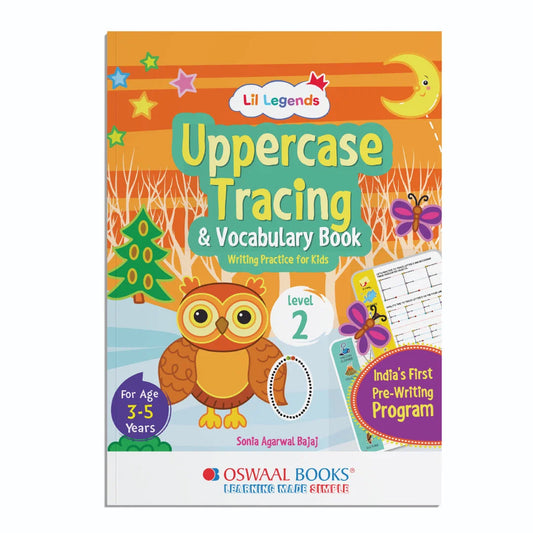 Lil Legends Uppercase Tracing & Vocabulary Book Level-2 | Writing Practice Book for Kids, | Age- 3 to 5 Years| Oswaal Books and Learning Private Limited