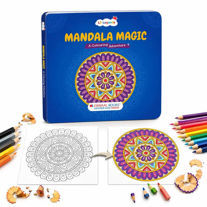 Lil Legends Mandala Magic Colouring Book for Kids & Adults | Bold Mandala Designs | Focus, Fine Motor Skills & Mindfulness | Calming Activity Book | Age 5+ 