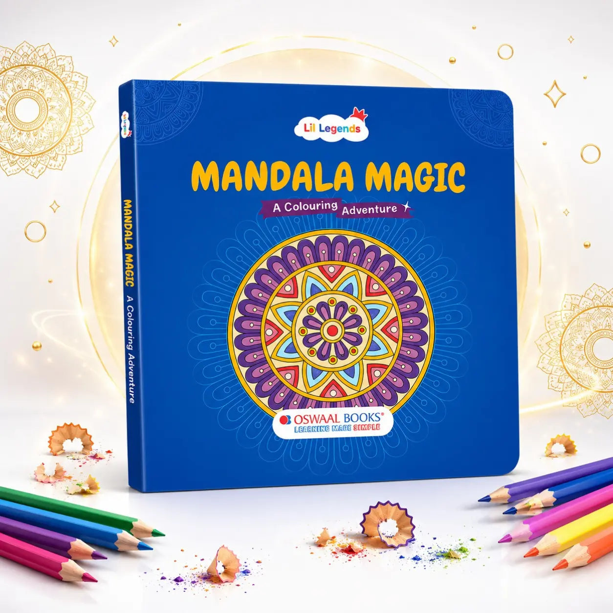 Lil Legends Mandala Magic Colouring Book for Kids & Adults | Bold Mandala Designs | Focus, Fine Motor Skills & Mindfulness | Calming Activity Book | Age 5+ 