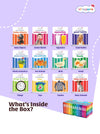 Mini Library Box Set – 12 Durable Board Books for Toddlers | Real-World Concepts Like Baby Animals, Foods, Good Habits, Opposites & More | Tear-Resistant | Perfect for Ages 0–4 