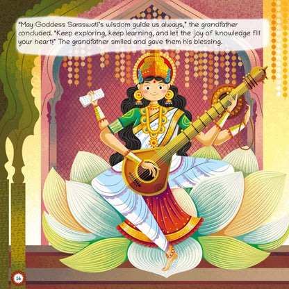 Lil Legends My Little Board Book of Mythological Tales of Goddess Saraswati for Kids Age 3+ Years - Enchanting Indian Stories with Colourful Illustrations | Hindu Mythology Picture Book