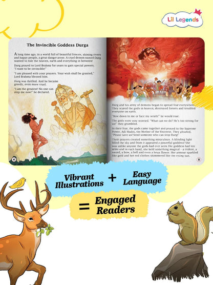 Lil Legends Navadurga Story Book for Kids | Maa Durga and Her 9 Forms | Illustrated Mythological Story | Cultural Learning & Moral Values | Ages 7+ Years