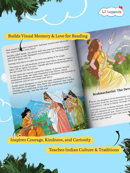 Lil Legends Navadurga Story Book for Kids | Maa Durga and Her 9 Forms | Illustrated Mythological Story | Cultural Learning & Moral Values | Ages 7+ Years