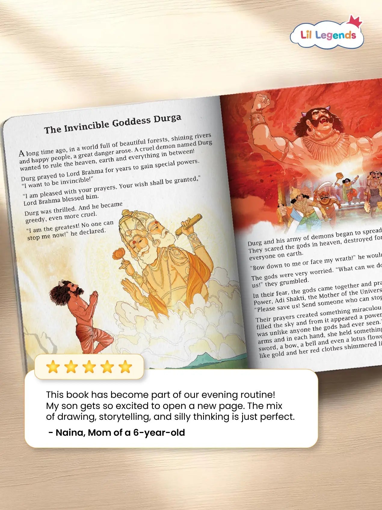 Lil Legends Navadurga Story Book for Kids | Maa Durga and Her 9 Forms | Illustrated Mythological Story | Cultural Learning & Moral Values | Ages 7+ Years