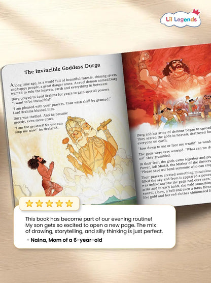 Lil Legends Navadurga Story Book for Kids | Maa Durga and Her 9 Forms | Illustrated Mythological Story | Cultural Learning & Moral Values | Ages 7+ Years