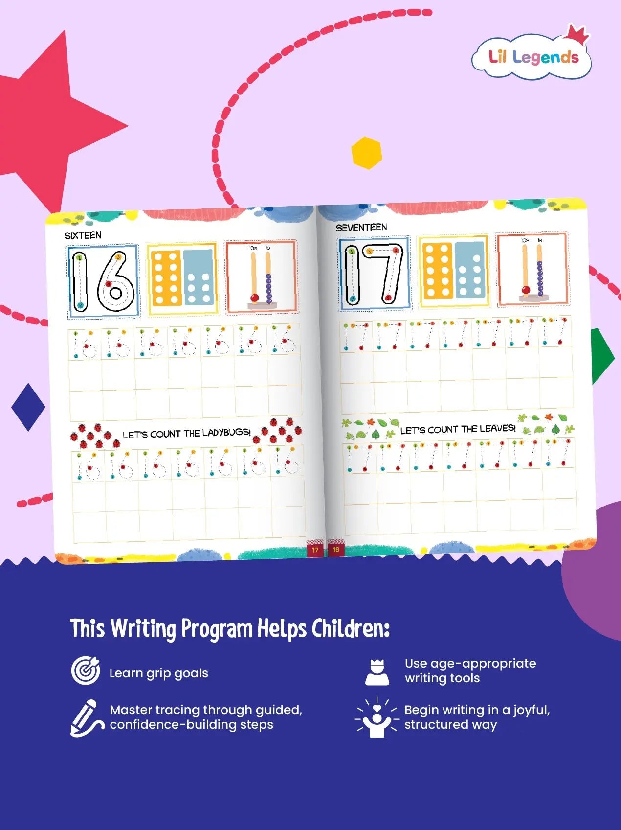 Lil Legends Number Tracing & Activity Book for Kids | Level 2 | Step-by-Step Writing Practice | Number Recognition & Pencil Control | Ages 3+ Years | Paperback | Workbook