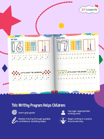 Lil Legends Number Tracing & Activity Book for Kids | Level 2 | Step-by-Step Writing Practice | Number Recognition & Pencil Control | Ages 3+ Years | Paperback | Workbook
