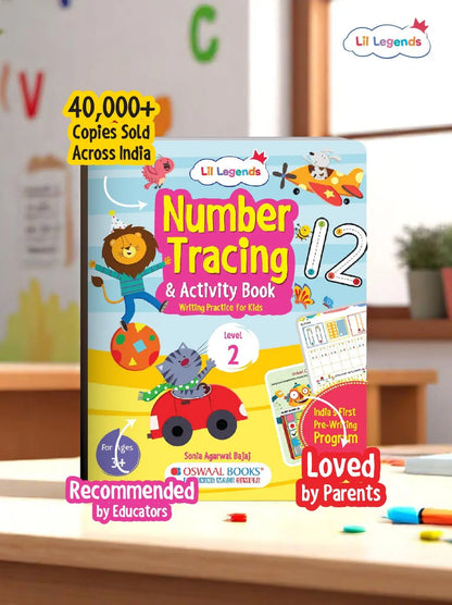 Lil Legends Number Tracing & Activity Book for Kids | Level 2 | Step-by-Step Writing Practice | Number Recognition & Pencil Control | Ages 3+ Years | Paperback | Workbook