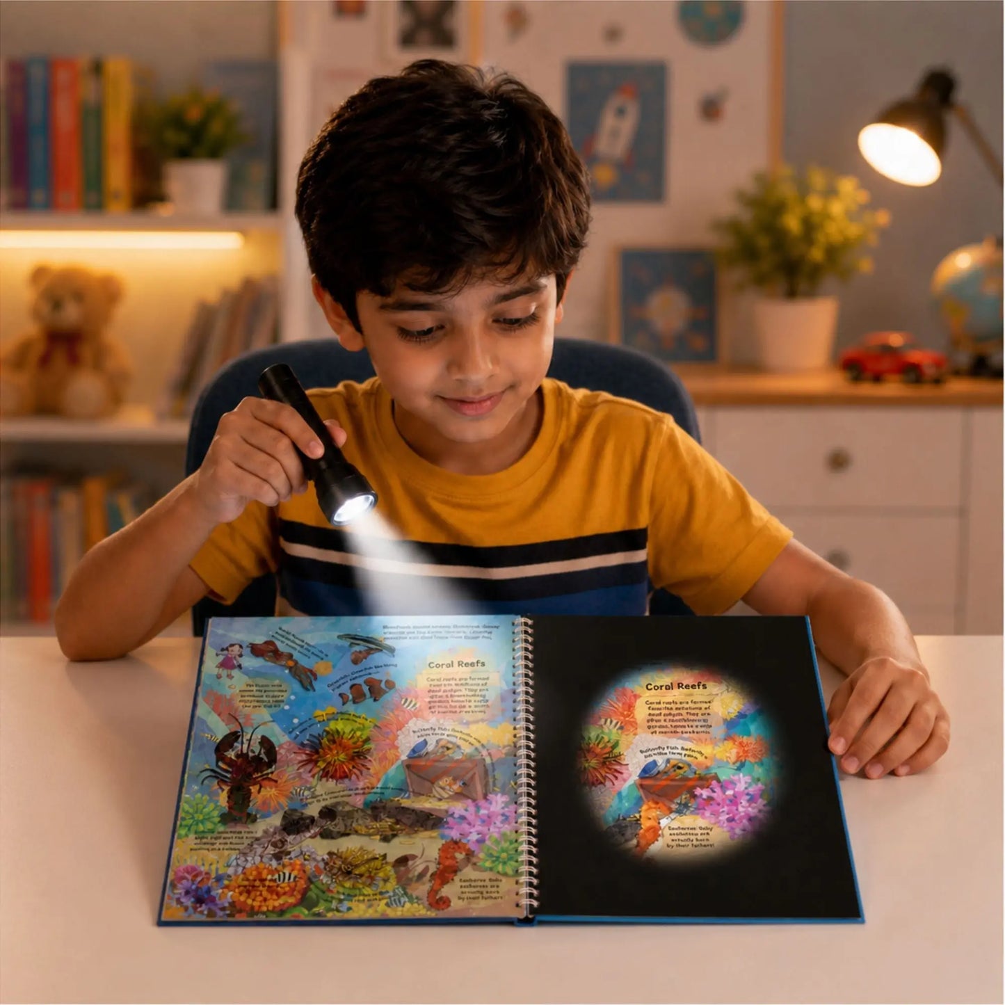 Lil Legends Magic Flashlight Big Discoveries Ocean Animals for Kids | Interactive Hidden Picture Book with Reveal Card | Interesting Facts | Activity Book for Toddlers | For Age 3+ 