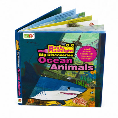 Lil Legends Magic Flashlight Big Discoveries Ocean Animals for Kids | Interactive Hidden Picture Book with Reveal Card | Interesting Facts | Activity Book for Toddlers | For Age 3+ 