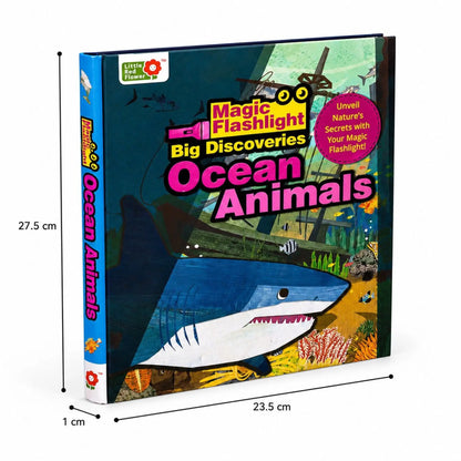Lil Legends Magic Flashlight Big Discoveries Ocean Animals for Kids | Interactive Hidden Picture Book with Reveal Card | Interesting Facts | Activity Book for Toddlers | For Age 3+ 