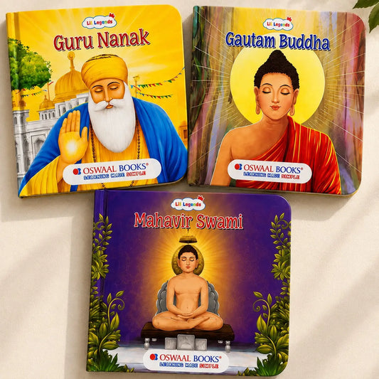 Lil Legends Spiritual Gurus Tales Set of 3 Books for Kids Age 3+ Years - Guru Nanak, Gautam Buddha & Mahavir Swami | Illustrated Stories for Peace, Kindness & Compassion 