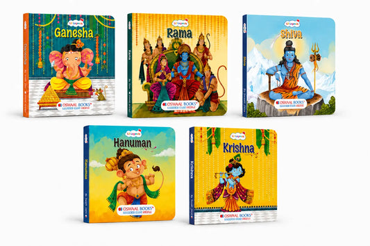 Lil Legends Mythology Board Books Set of 5 for Kids Age 3+ Years - Tales of Lord Shiva, Hanuman, Krishna, Rama & Ganesha | Illustrated Short Bedtime Stories | Hindu Mythology Picture Books 