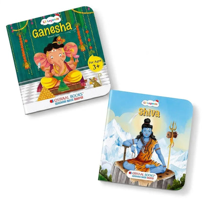 Lil Legends Mythological Tales Blessings of Gods Set of 2 Books for Kids Age 3+ Years - Lord Ganesha & Lord Shiva | Illustrated Hindu Mythology Stories for Children 