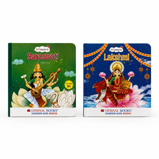 Lil Legends Mythology Board Book Set of 2 for Kids Age 3+ Years - Enchanting Tales of Goddess Lakshmi & Goddess Saraswati | Illustrated Short Bedtime Stories | Hindu Mythology Picture Books 