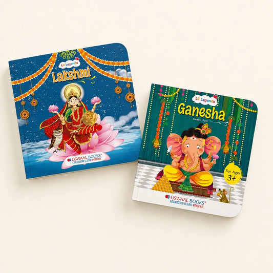 Lil Legends Mythology Board Books Set of 2 for Kids Age 3+ Years - Enchanting Tales of Goddess Lakshmi and Lord Ganesha | Illustrated Short Bedtime Stories 