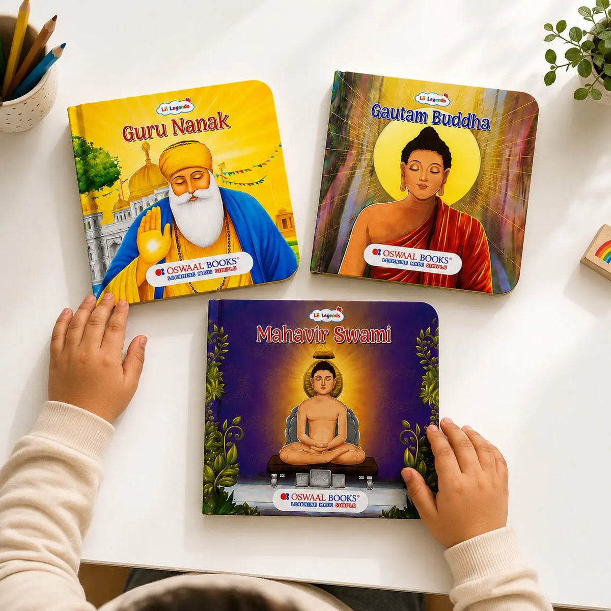 Lil Legends Spiritual Gurus Tales Set of 3 Books for Kids Age 3+ Years - Guru Nanak, Gautam Buddha & Mahavir Swami | Illustrated Stories for Peace, Kindness & Compassion 