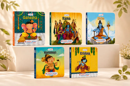 Lil Legends Mythology Board Books Set of 5 for Kids Age 3+ Years - Tales of Lord Shiva, Hanuman, Krishna, Rama & Ganesha | Illustrated Short Bedtime Stories | Hindu Mythology Picture Books 