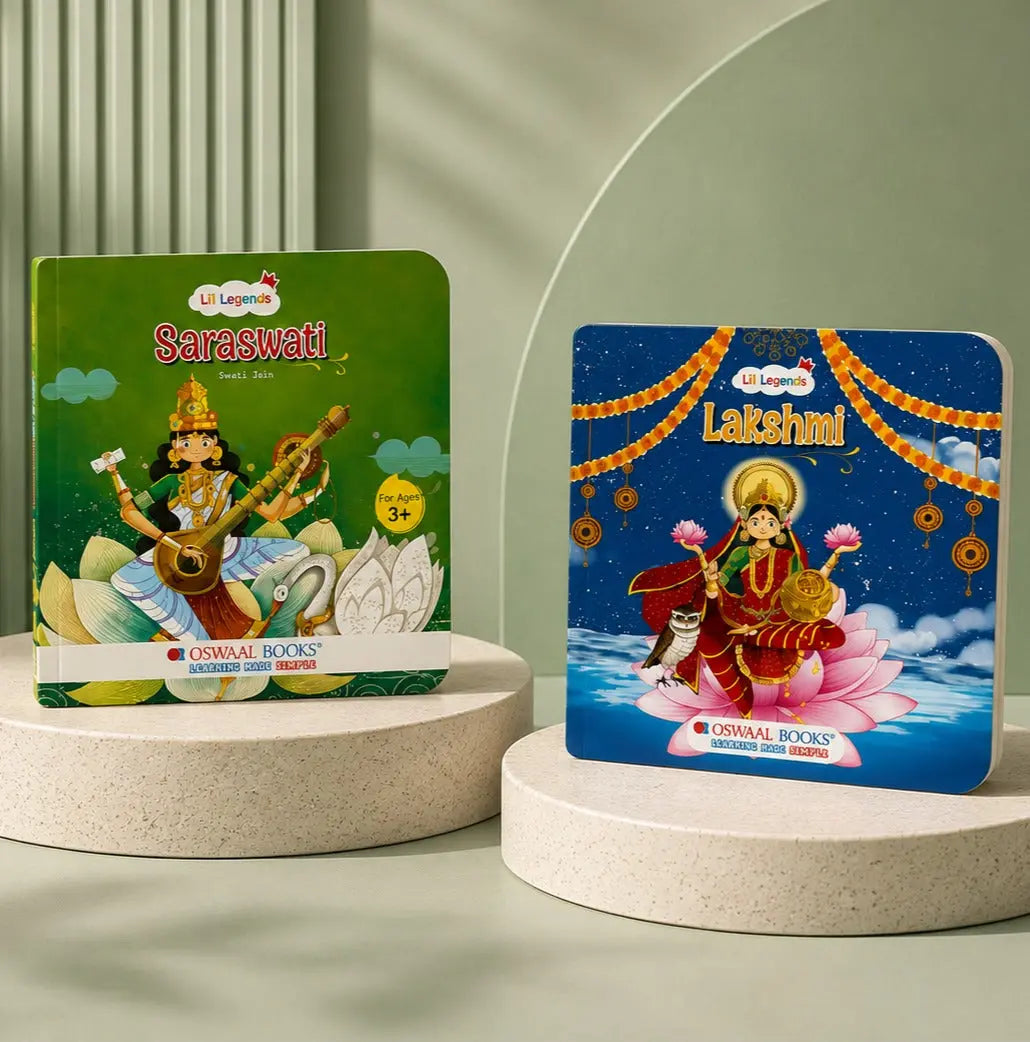 Lil Legends Mythology Board Book Set of 2 for Kids Age 3+ Years - Enchanting Tales of Goddess Lakshmi & Goddess Saraswati | Illustrated Short Bedtime Stories | Hindu Mythology Picture Books 