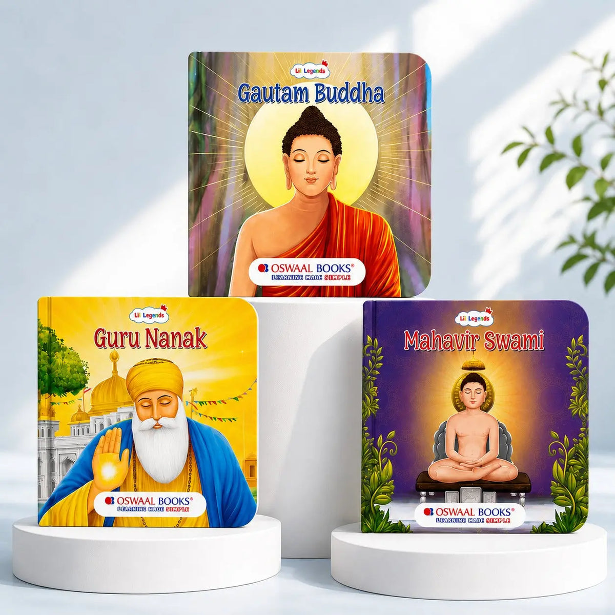 Lil Legends Spiritual Gurus Tales Set of 3 Books for Kids Age 3+ Years - Guru Nanak, Gautam Buddha & Mahavir Swami | Illustrated Stories for Peace, Kindness & Compassion 
