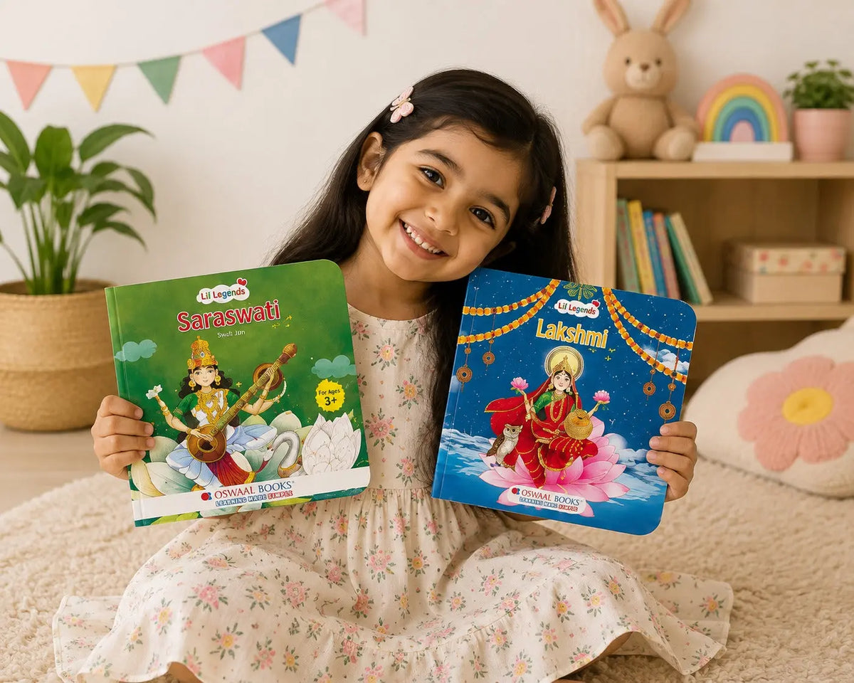 Lil Legends Mythology Board Book Set of 2 for Kids Age 3+ Years - Enchanting Tales of Goddess Lakshmi & Goddess Saraswati | Illustrated Short Bedtime Stories | Hindu Mythology Picture Books 